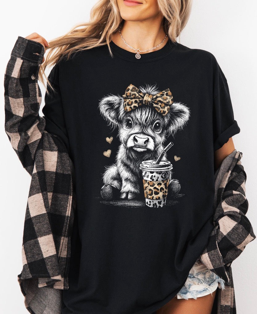 Coffee Cow Leopard - Glitter Print