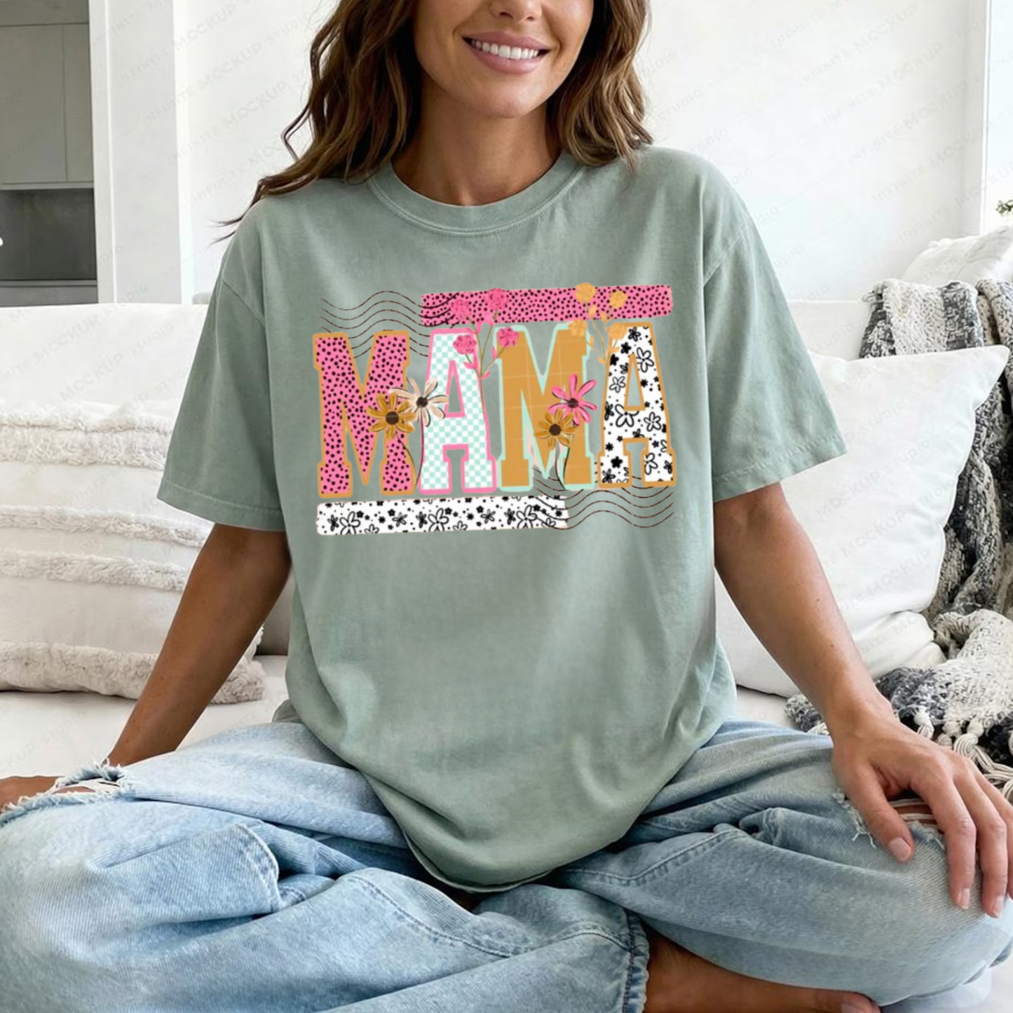 Mama Flower Print - Glitter Print