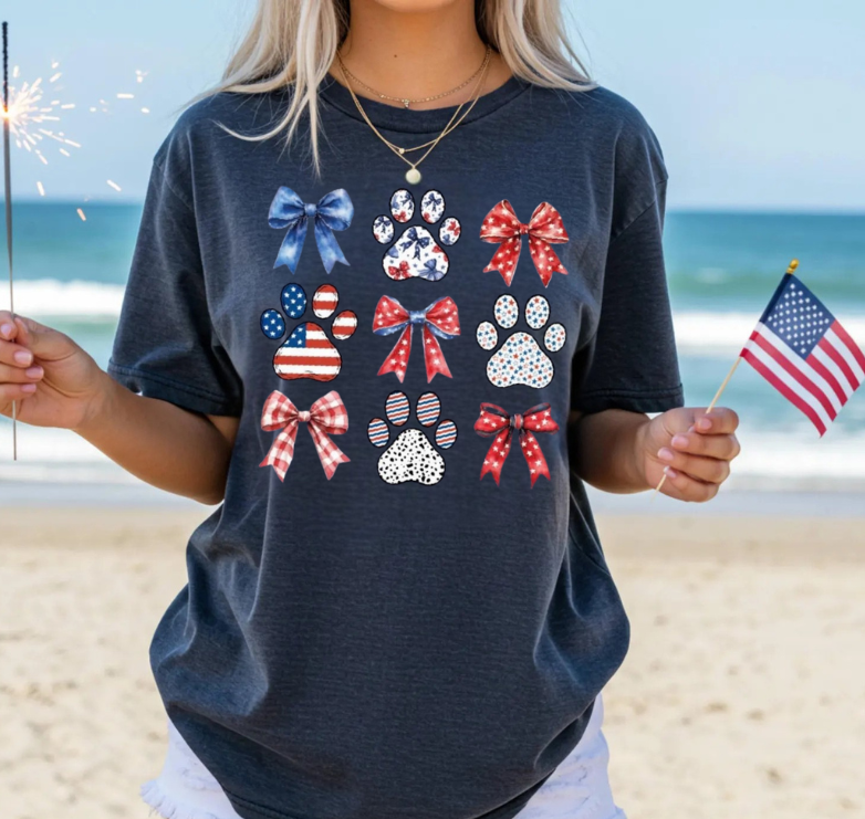 Paws & Bows Patriotic - Glitter Print