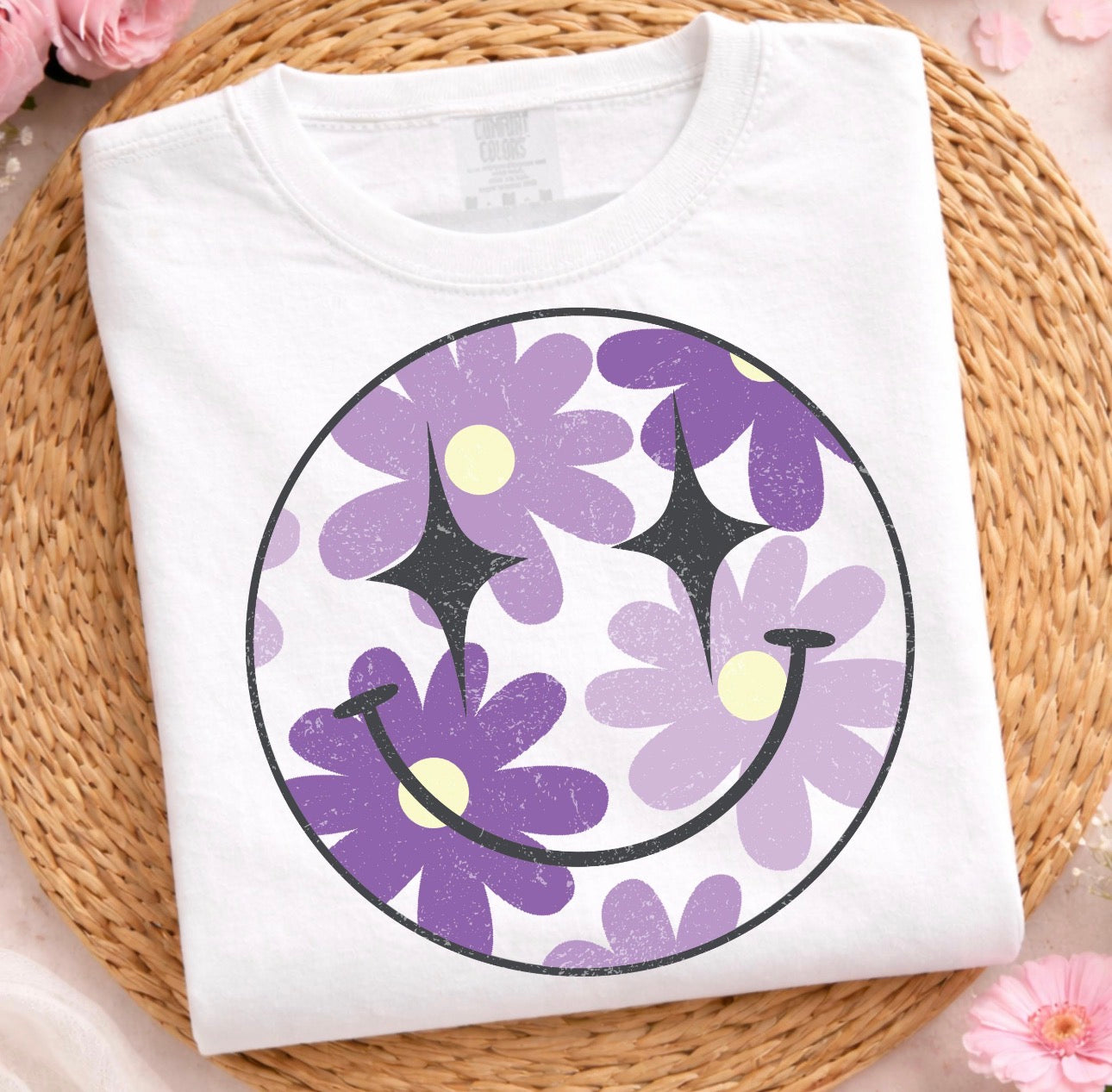 Purple Floral Smiley