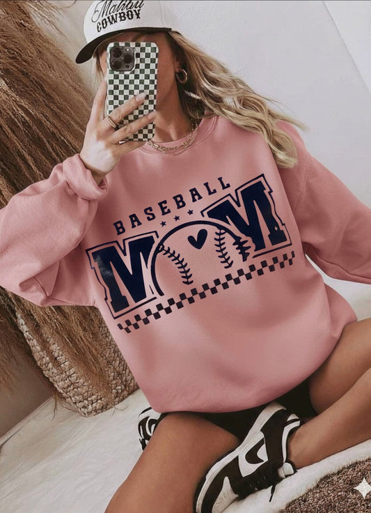 Baseball Mom Checkered