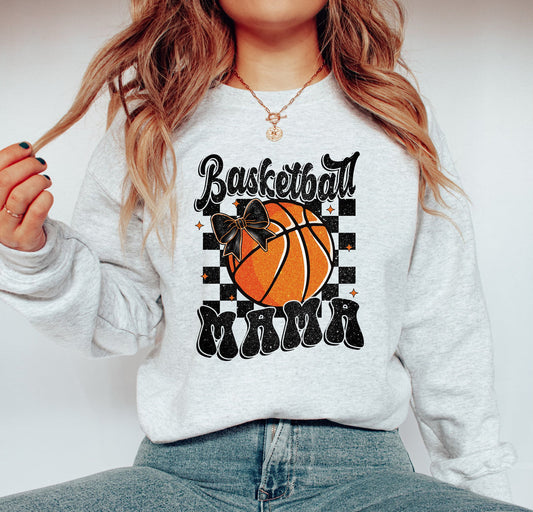 Basketball Mama Checkered Bow