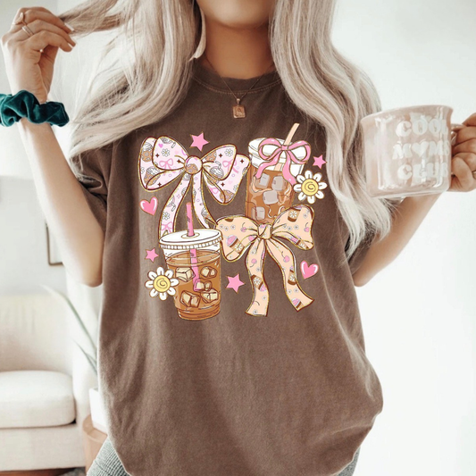 Coffee Bows - Glitter Print