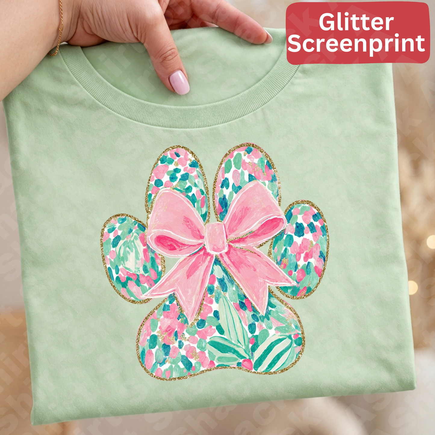 Dog Paw - Glitter Print