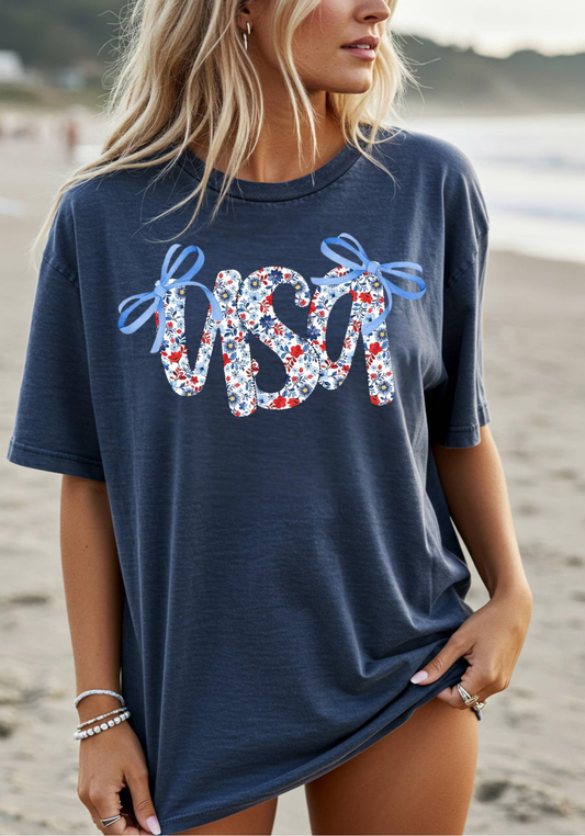 Floral USA - Glitter Print