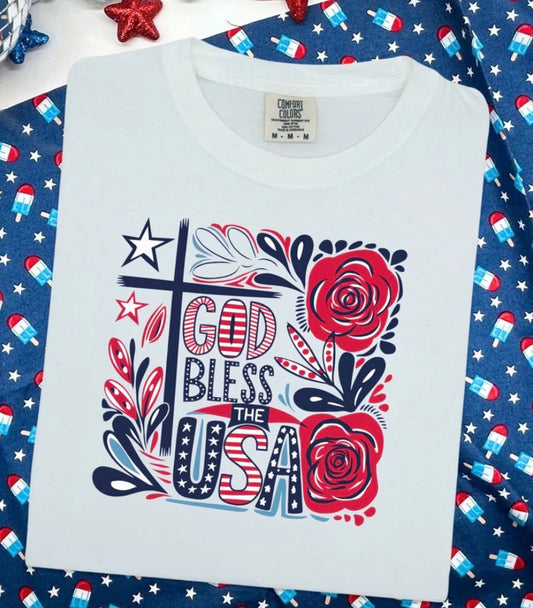 God Bless the USA - Glitter Print