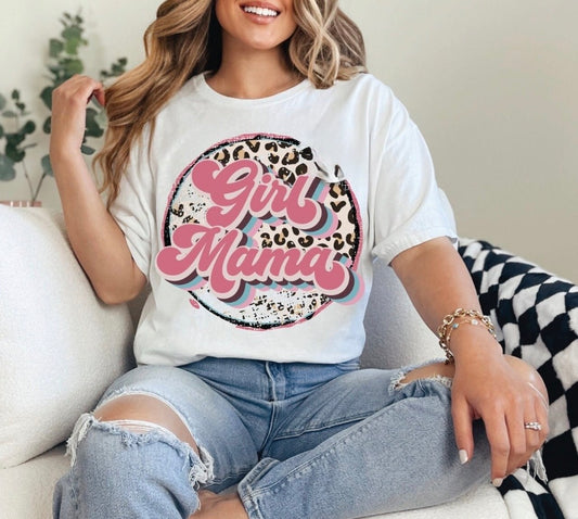 Girl Mama Leopard Circle