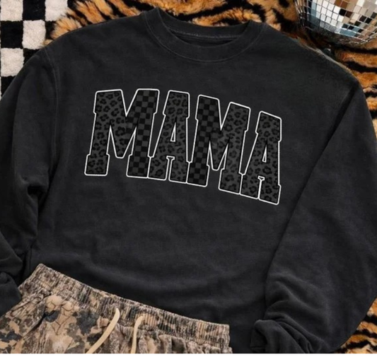 Mama Black Leopard Checkered