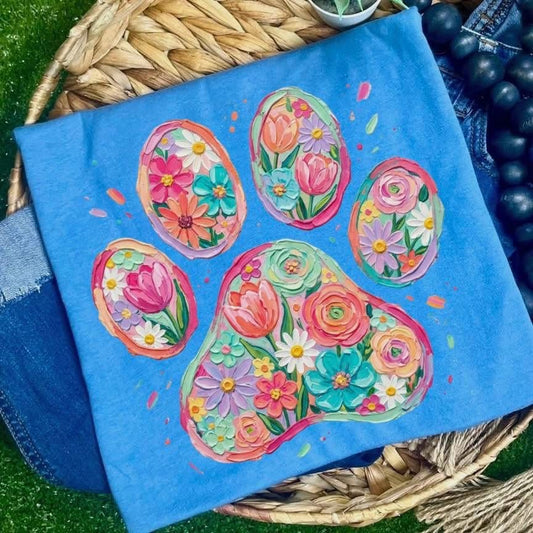 Painted Floral Dog Paw