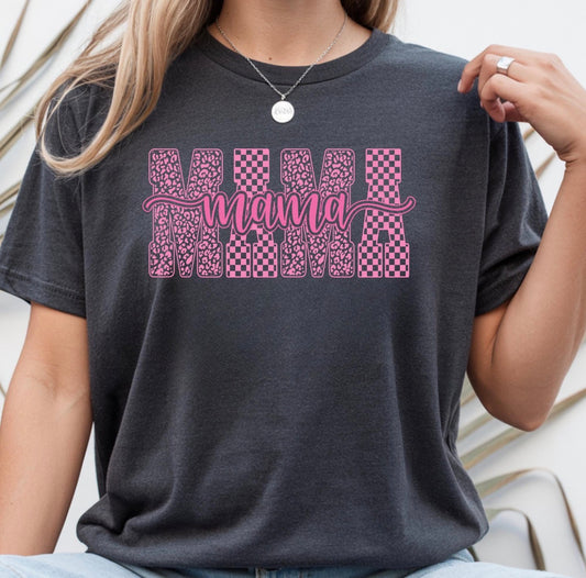 Pink Leopard Checkered - Glitter Print