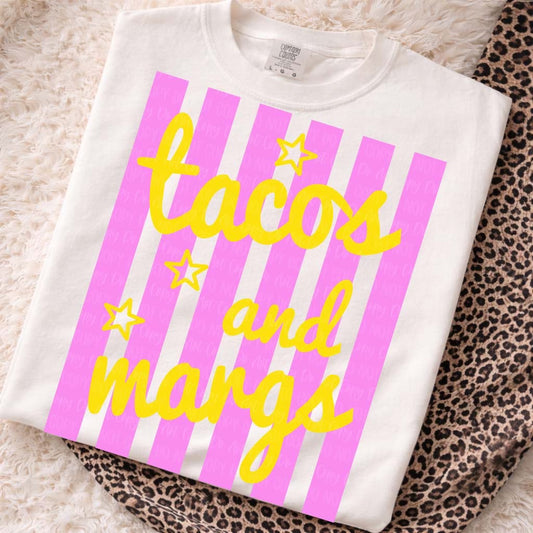 Tacos & Margs Pink Pinstripe