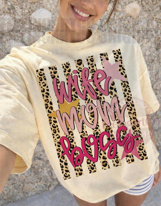 Wife Mom Boss Leopard