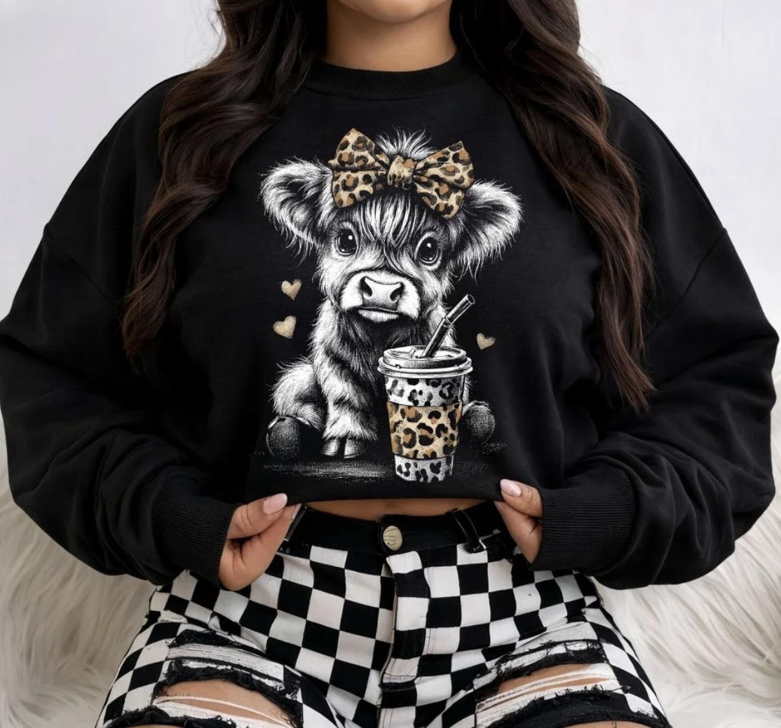 Coffee Cow - Glitter Print